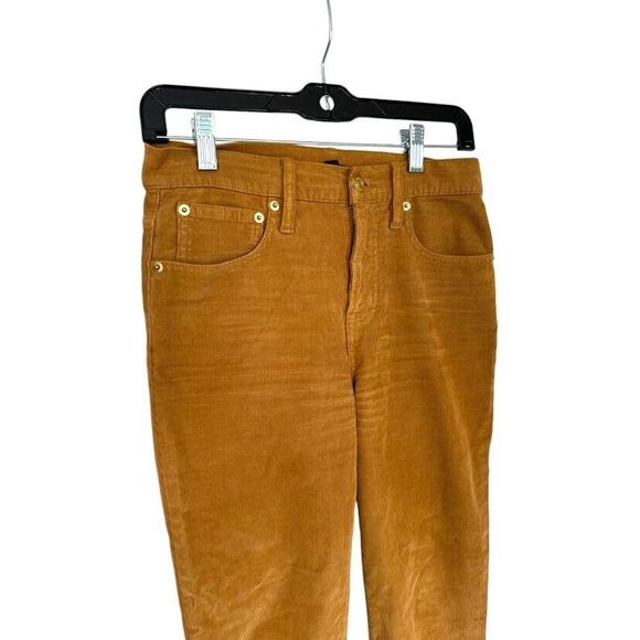 J Crew Womens Corduroy Ankle Straight Pant Size 26 Mustard Yellow Brown Stretch - Picture 5 of 5